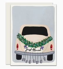 Slightly Stationery Getaway Car Just Married Card