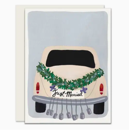 Slightly Stationery Getaway Car Just Married Card