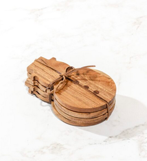 PD Home & Garden WOOD SNOWMAN COASTERS