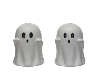 Creative Co-op Ghost Shaped Salt & Pepper Shakers