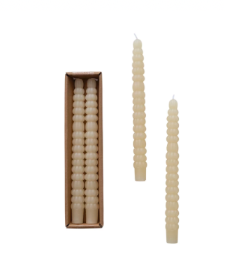 Creative Co-op Pumpkin Shaped Taper Candles - Cream
