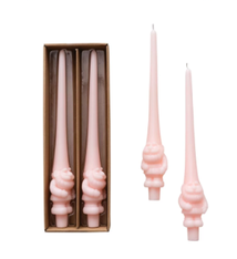 Creative Co-op Gnome Shaped Taper Candles - Blush