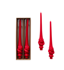 Creative Co-op Gnome Shaped Taper Candles - Red