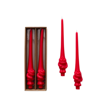 Creative Co-op Gnome Shaped Taper Candles - Red