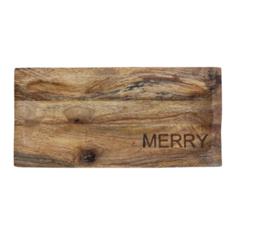 Creative Co-op Engraved Merry Cutting Board