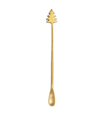 Creative Co-op 9"L Brass Tree Cocktail Spoon