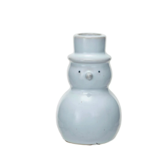Creative Co-op Snowman Shaped Taper Holder - Small