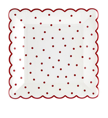 Creative Brands Scalloped Paper Plate - Red Dot