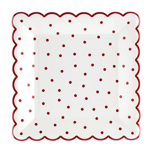 Creative Brands Scalloped Paper Plate - Red Dot