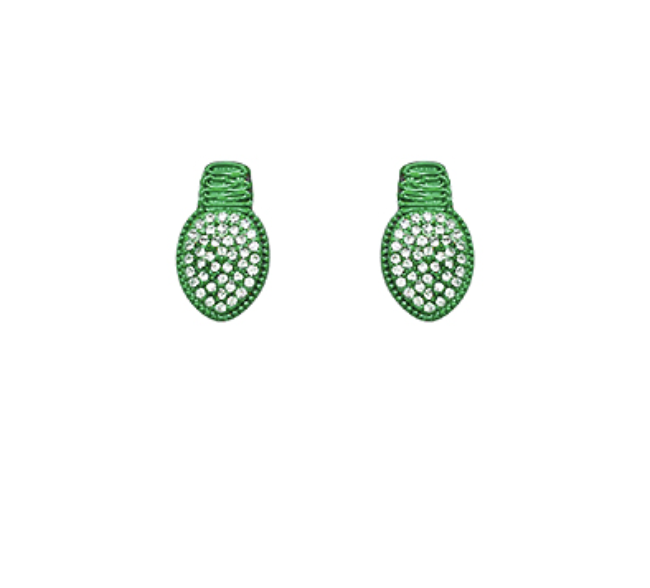 Golden Stella Christmas Light Bulb Earrings