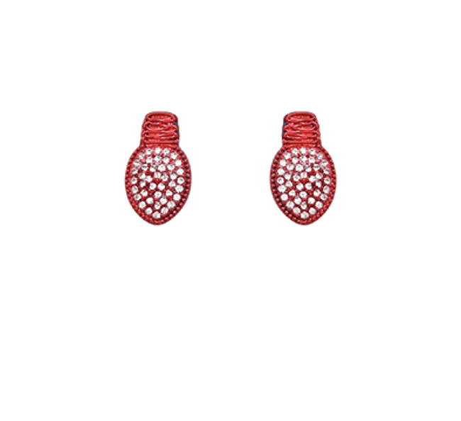 Golden Stella Christmas Light Bulb Earrings