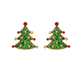 Golden Stella Christmas Tree Epoxy Glitter Earrings
