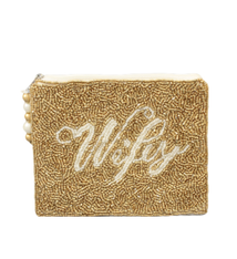 Golden Stella WIFEY Beaded Coin Pouch