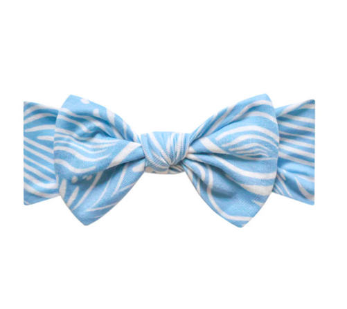 Copper Pearl Knit Headband Bow Surf