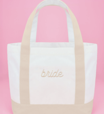 xo, Fetti Beige Bride Embroidered Tote Bag