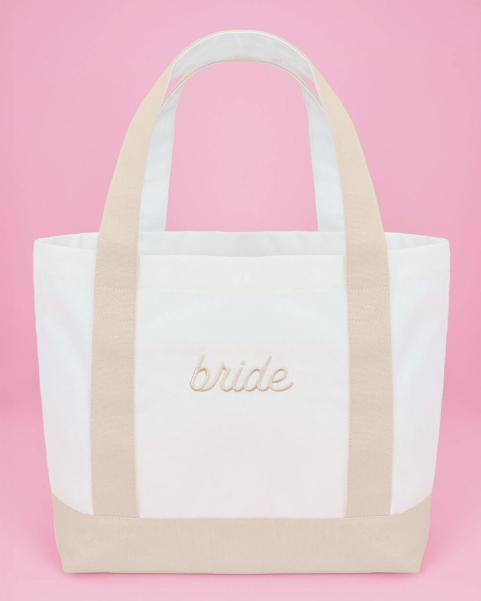 xo, Fetti Beige Bride Embroidered Tote Bag
