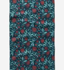 Geometry Holiday Blooms Tea Towel