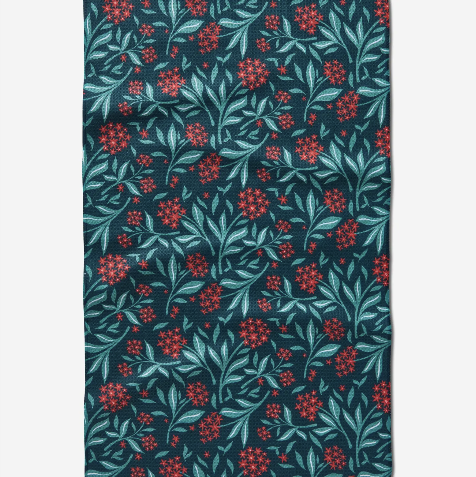 Geometry Holiday Blooms Tea Towel