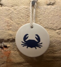 Designs by E.A.H. Ceramic Blue Crab Ornament
