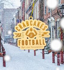 LeRoy Woodworks Crabcakes & Football Ornament