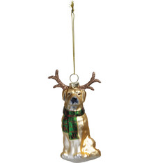 Primitives By Kathy Dog And Antlers Ornament