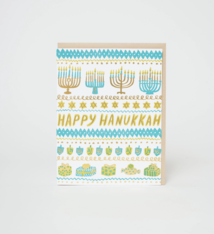 Egg Press Hanukkah Stripes Card