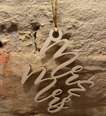 LeRoy Woodworks Mr & Mrs Script Ornament