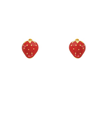 Golden Stella Strawberry Stud Earrings