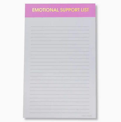 Chez Gagne Emotional Support List Notepad