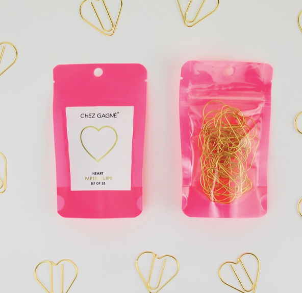 Chez Gagne Paper Clip 25 Pack - Heart