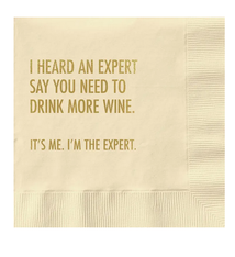 Pretty Alright Goods Drink More Wine Cocktail Napkin