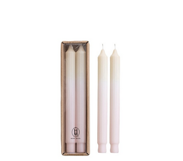 Hazel Mazel 10"H 2 Tone Pleated Taper - Light Pink