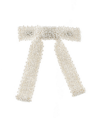 Golden Stella Pearl Bead Bow Barrette