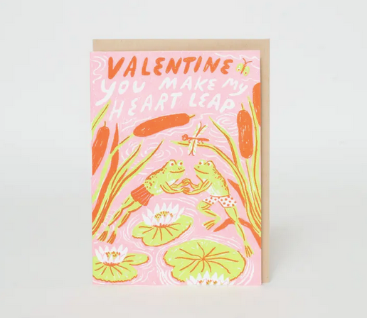 Egg Press Frog Valentine's Day Card