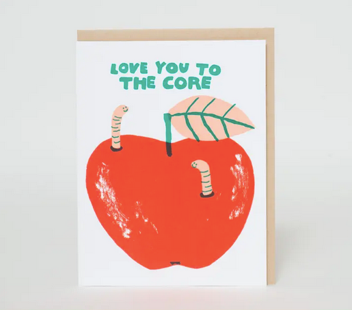 Egg Press Love Apple Core Worms Card