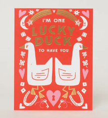 Egg Press Lucky Duck Love Card