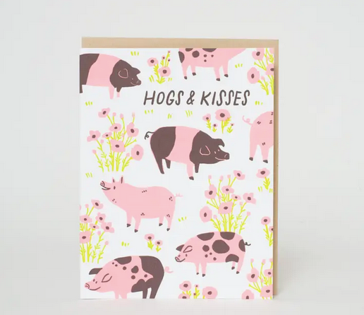 Egg Press Pigs Punny Love Card