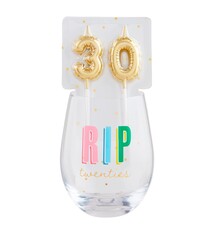 Mud Pie 30 Wine Glass & Candle Set