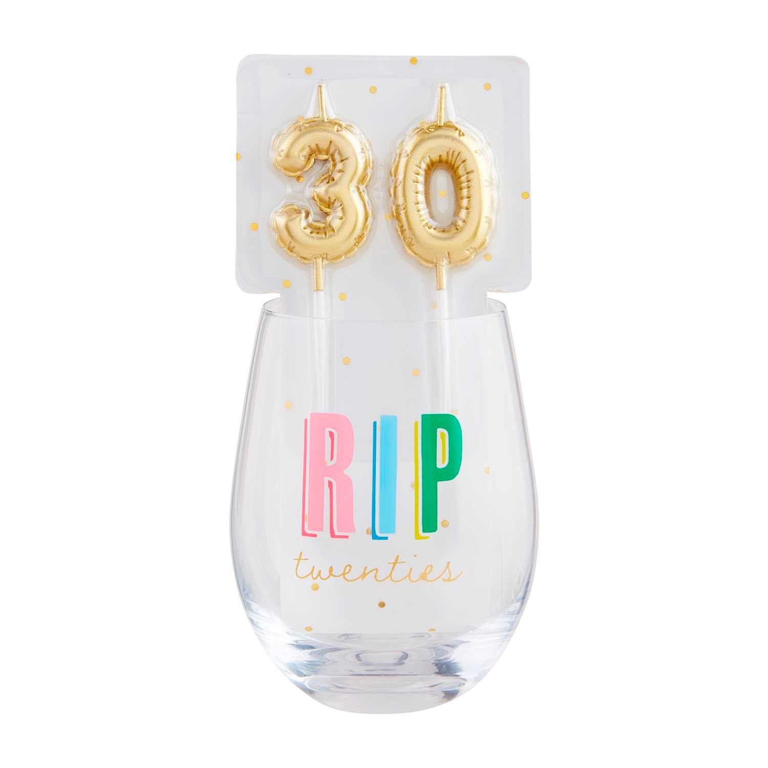 Mud Pie 30 Wine Glass & Candle Set