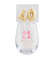 Mud Pie 40 Wine Glass & Candle Set