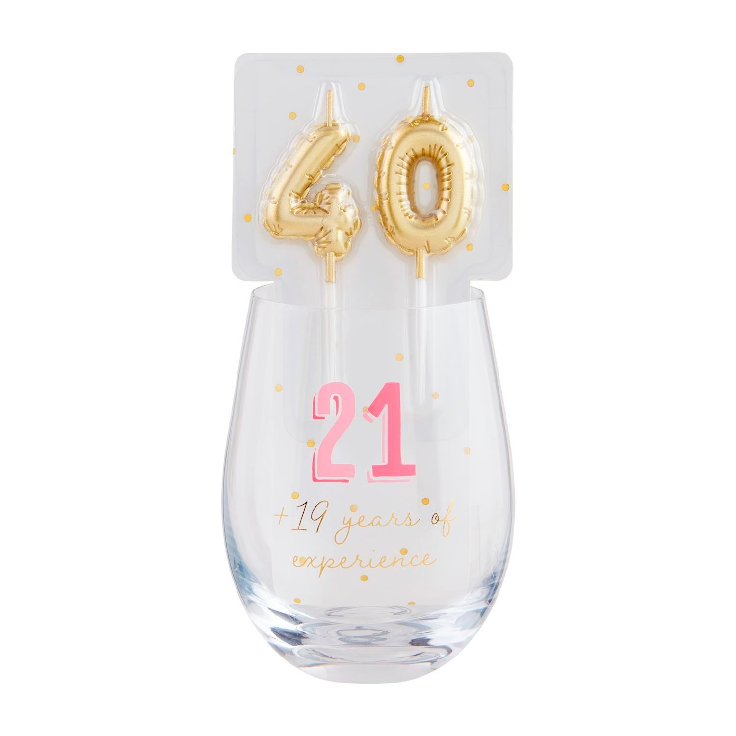 Mud Pie 40 Wine Glass & Candle Set