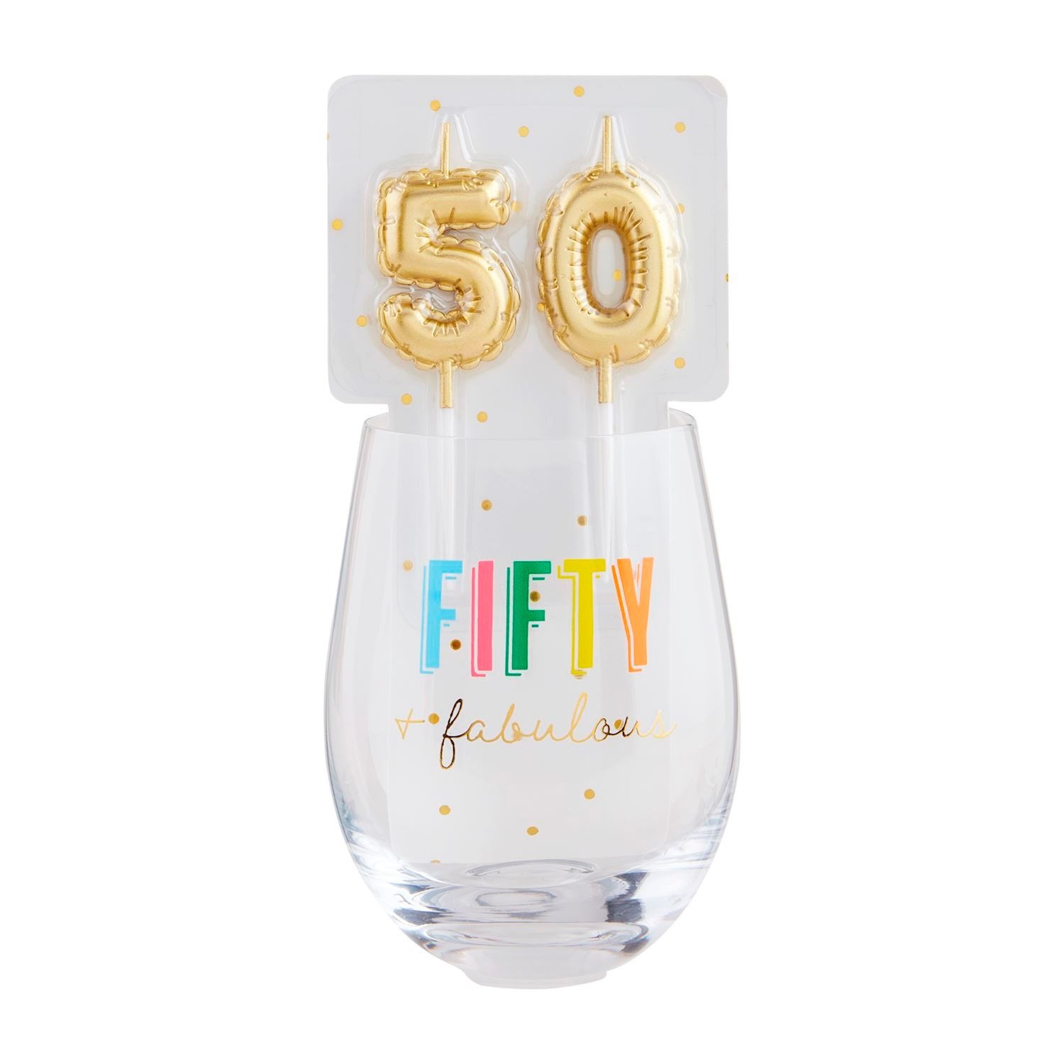 Mud Pie 50 Wine Glass & Candle Set