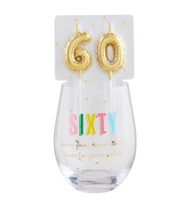 Mud Pie 60 Wine Glass & Candle Set