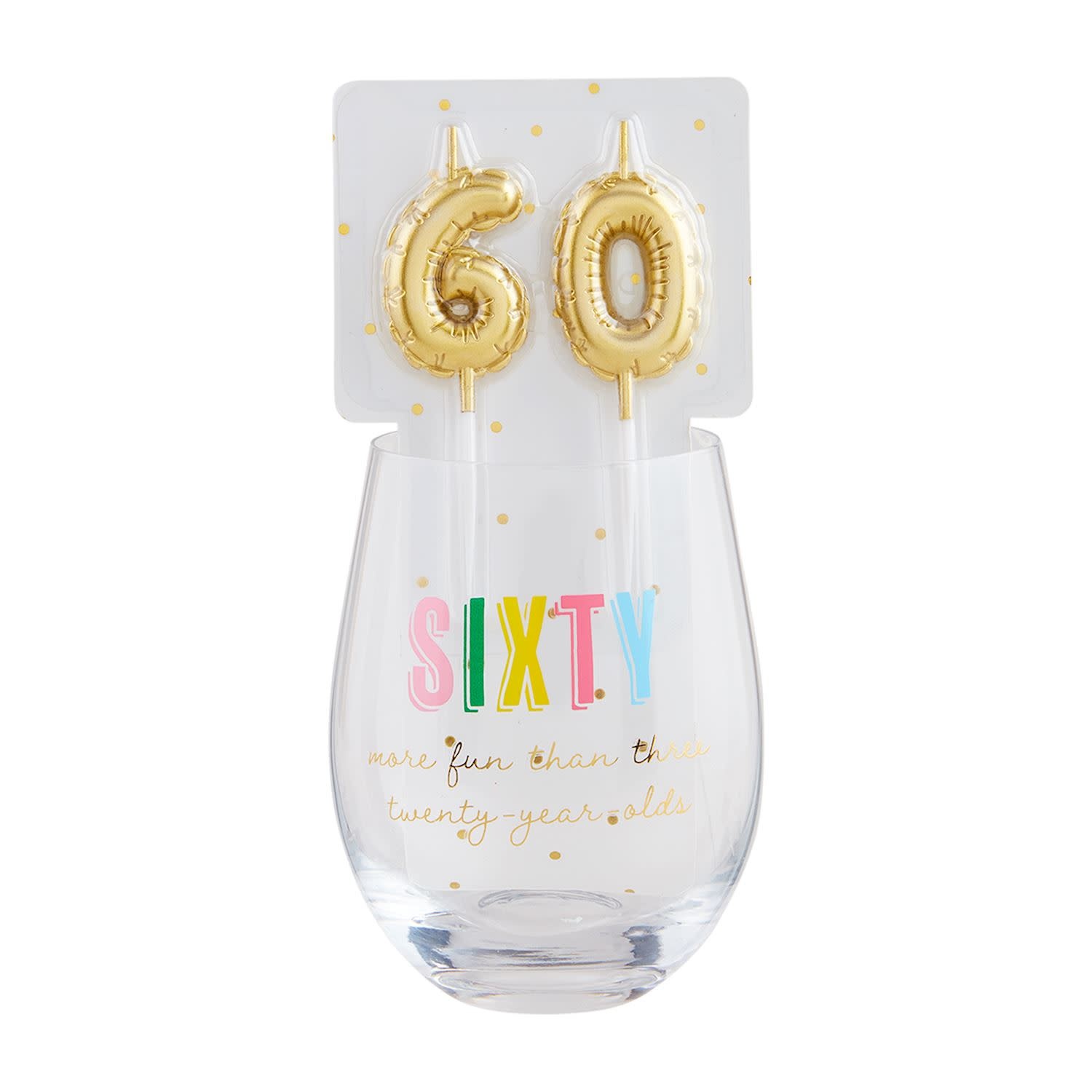 Mud Pie 60 Wine Glass & Candle Set