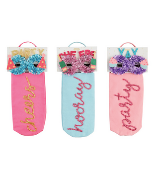 Mud Pie Birthday Wine Bag & Glasses Set
