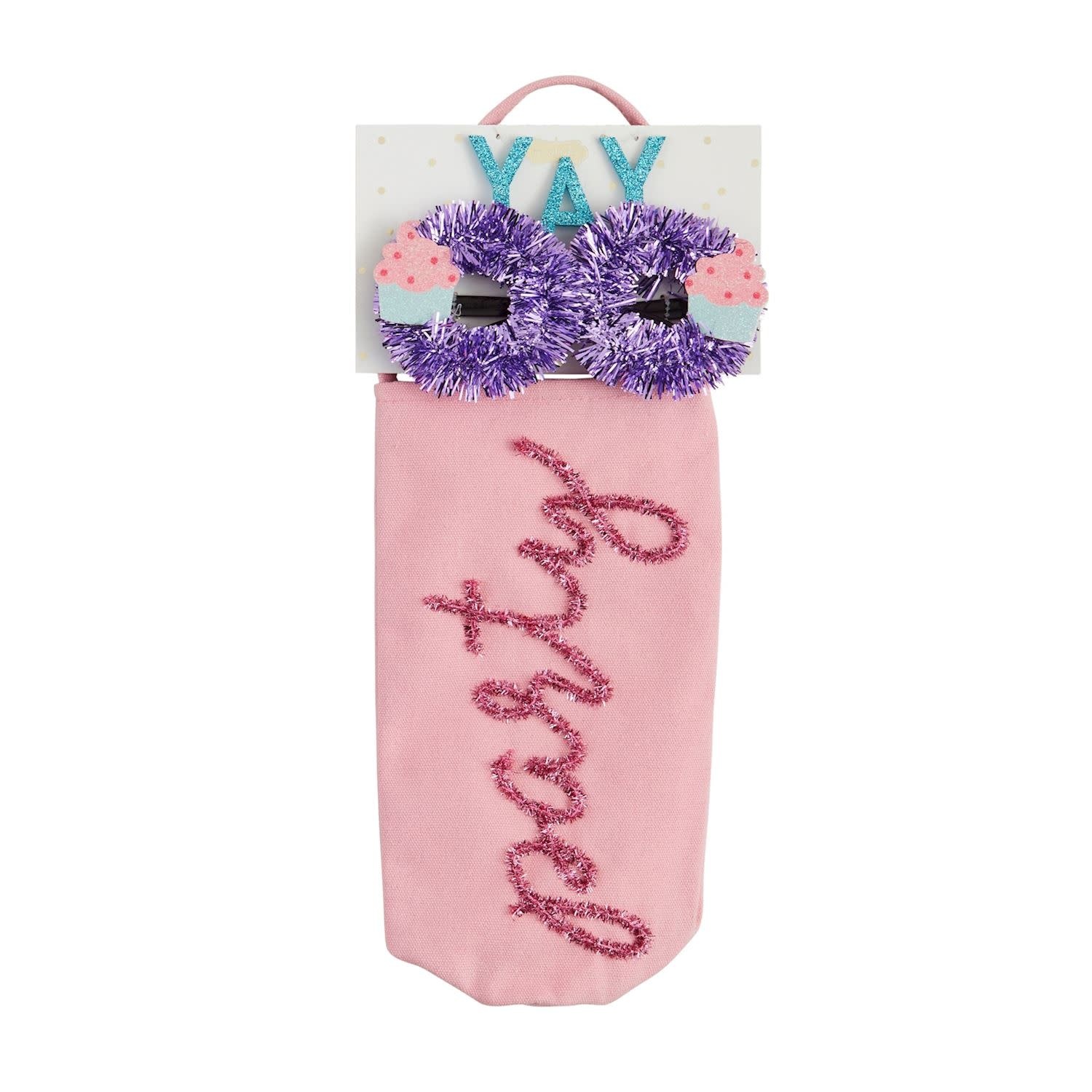 Mud Pie Birthday Wine Bag & Glasses Set