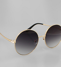 Golden Stella Gold Frame Circle Sunglasses