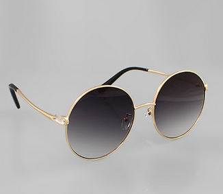 Golden Stella Gold Frame Circle Sunglasses