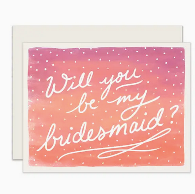 Slightly Stationery Bridesmaid Ombre Card