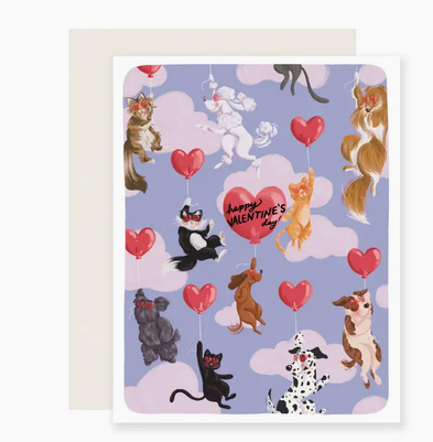 Slightly Stationery Dogs & Cats Valentine's Day Card